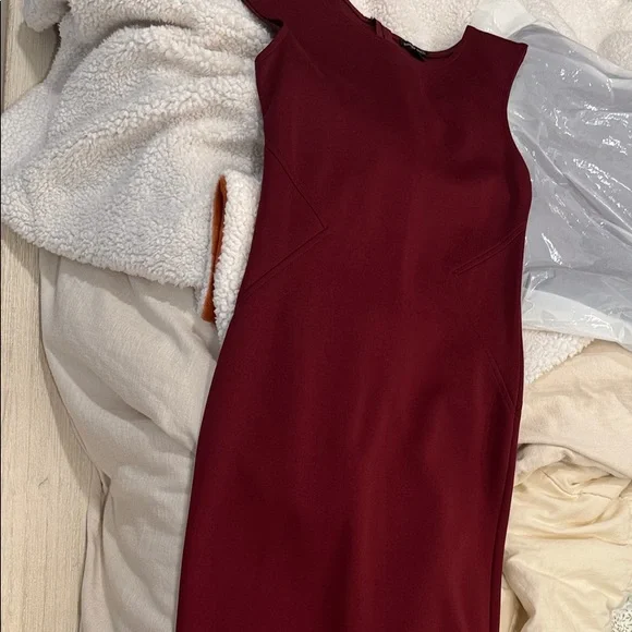 Elegant One Shoulder Dress in Deep Red - Picture 1 of 2